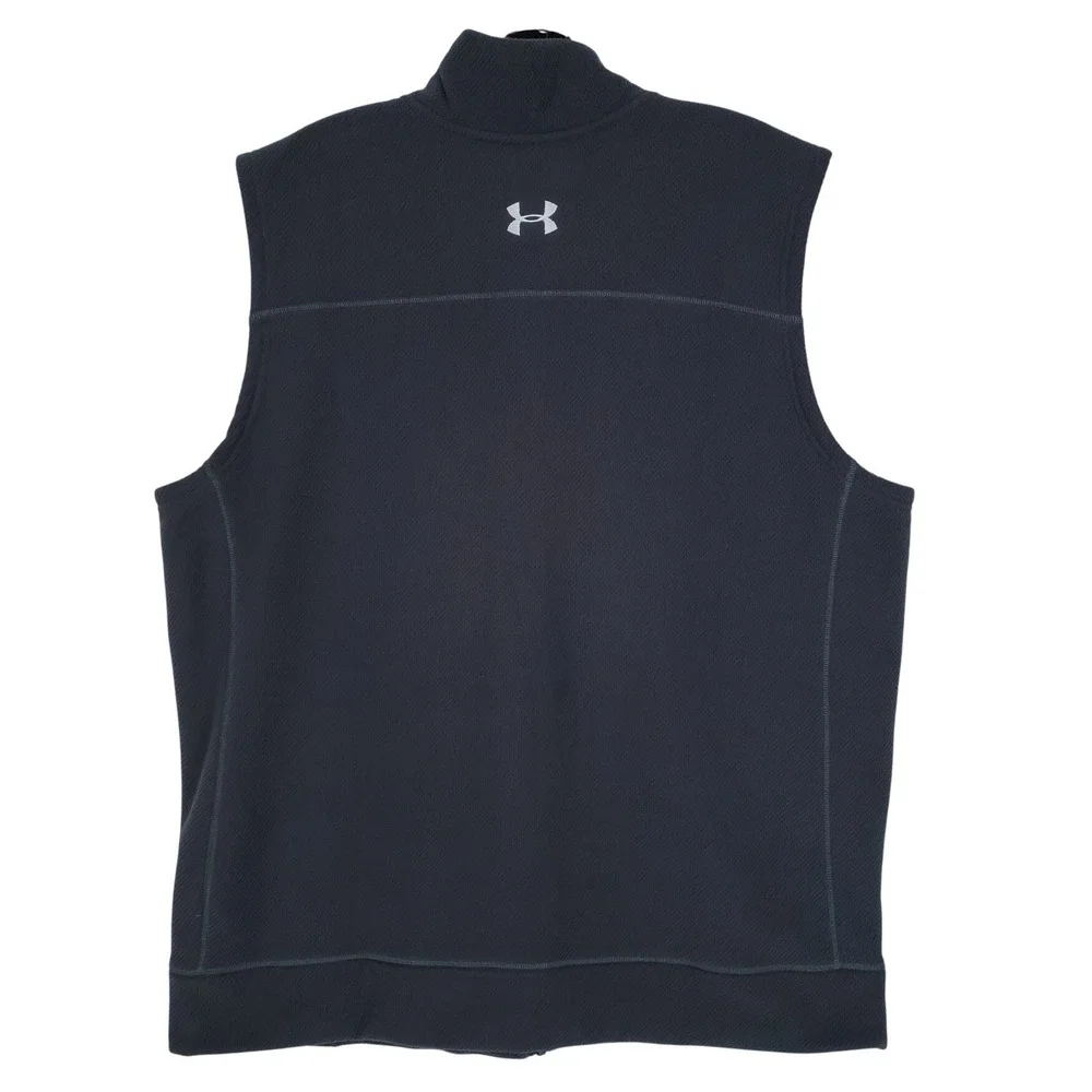 Under Armour Vest Mens XXL Grey ColdGear GOLF Full Zip Fleece